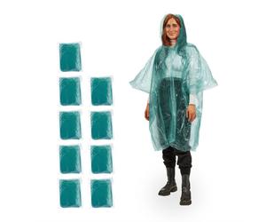 Relaxdays 30x ponchos de pluie verts