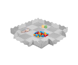 Relaxdays 36 pièces Tapis puzzle avec bord
