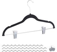 relaxdays 36 x cintres en velours avec clips noir