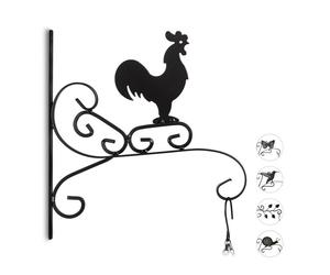 Relaxdays 3x crochets muraux plantes motif coq