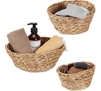 relaxdays 3x Paniers de rangement en jacinthe d'eau