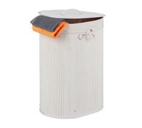 Relaxdays 3x paniers linge en bambou ovale blanc