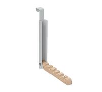 Relaxdays 3X Portemanteaux Pliables, pour Porte de Max 2 cm d’épaisseur, à accrocher, 6 cintres, métal et Bois, Gris