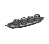 Relaxdays 4 bougeoirs avec plateau forme feuille