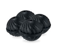 Relaxdays 4 boules de lavage noires