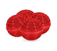 Relaxdays 4 boules de lavage rouges