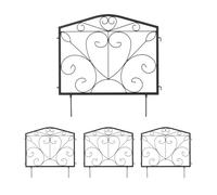 Relaxdays 4 pièces Barrière de jardin en métal