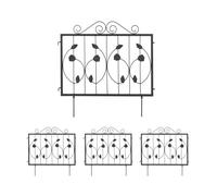 Relaxdays Bordure de Jardin, HxL par pièce: 60 x 60 cm, clôture à Planter, 4 éléments décoratifs, métal, Noir