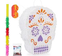 relaxdays 4 pièces Pinata set crâne