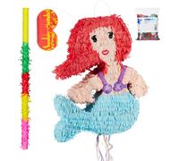 relaxdays 4-tlg. Set Pinata Meerjungfrau