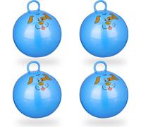 relaxdays 4 x balle rebondissante enfants bleu
