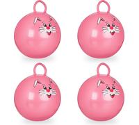 relaxdays 4 x balle rebondissante enfants rose