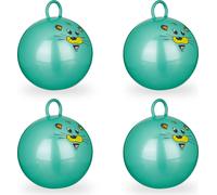 relaxdays 4 x balle rebondissante enfants vert