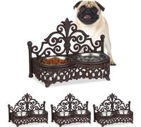 relaxdays 4 x Barre de nourriture pour chiens style antique