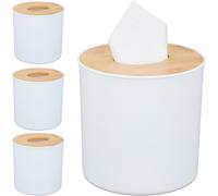 relaxdays 4 x Boîte à lingettes cosmétiques avec couvercle