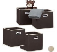 relaxdays 4 x boîte pliante marron