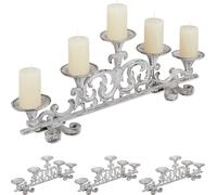 relaxdays 4 x bougeoirs blanc antique