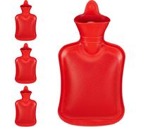 relaxdays 4 x bouillotte 1 litre rouge