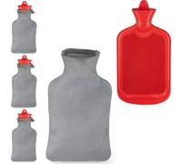 relaxdays 4 x bouillotte avec housse 1,5 litre