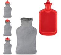 relaxdays 4 x bouillotte avec housse 2 litres
