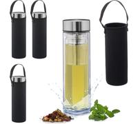relaxdays 4 x Bouteille de thé avec passoire to go