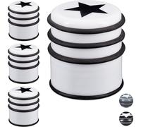 relaxdays 4 x Butoir de porte avec étoile blanc