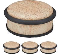 relaxdays 4 x Butoirs de porte aspect bois