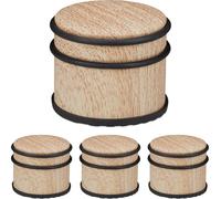 relaxdays 4 x Butoirs de porte imitation bois brun clair