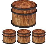 relaxdays 4 x Butoirs de porte imitation bois brun foncé