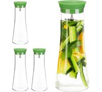 relaxdays 4 x carafe en verre 1l cylindrique