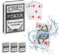 relaxdays 4 x cartes de poker en plastique résistant à l'eau