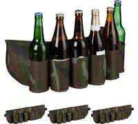 relaxdays 4 x Ceinture à bière pour 6 canettes & bouteilles
