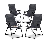 relaxdays 4 x chaise de camping rembourrée