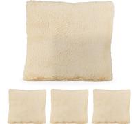 relaxdays 4 x coussins moelleux crème