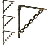 relaxdays 4 x équerre d'étagère fonte chaîne bronze