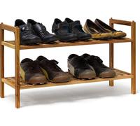 relaxdays 4 x étagères à chaussures en noyer empilables