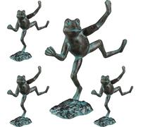 relaxdays 4 x figurine de jardin grenouille