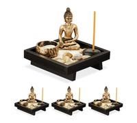 relaxdays 4 x jardin zen avec bouddha