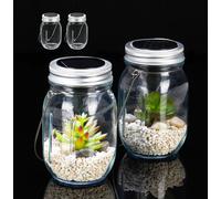 relaxdays 4 x lampe solaire en verre