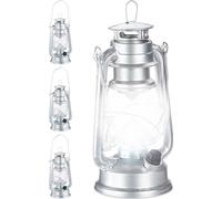relaxdays 4 x Lanterne tempête LED argent