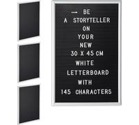 relaxdays 4 x Letterboard 30 x 45 cm blanc