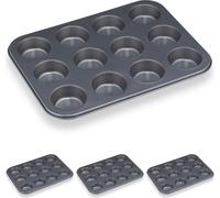 relaxdays 4 x Moule à muffins pour 12 muffins