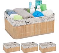relaxdays 4 x Panier de rangement avec imprimé nature
