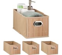 relaxdays 4 x Panier de rangement en bambou naturel