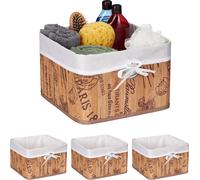 relaxdays 4 x Panier de rangement naturel