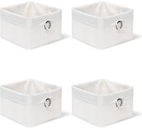 relaxdays 4 x paniers de rangement en bambou blanc