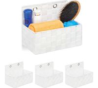 relaxdays 4 x paniers de rangement suspendus blanc