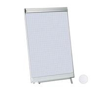 Relaxdays 4 x Papier pour flipchart, Papier quadrillé pour modération, Bloc de 50 Feuilles, 60 g/m², 57,5 x 81 cm, Blanc