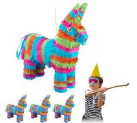relaxdays 4 x Pinata âne multicolore