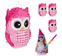 relaxdays 4 x Pinata hibou en rose